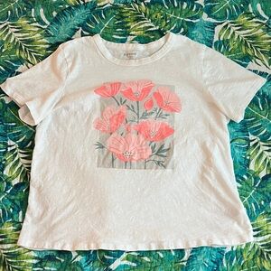 Old Navy White Tee with Green and Blue Details